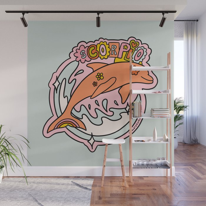 Scorpio Dolphin Wall Mural Gallery Image 1