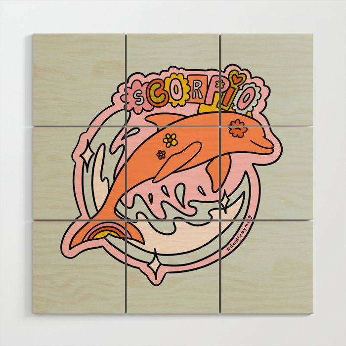 Scorpio Dolphin Wood Wall Art Gallery Image 1
