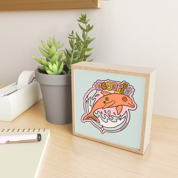 Scorpio Dolphin Mini Art Print Gallery Image 2