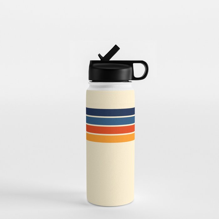 Mitsunari - Classic Retro Stripes Water Bottle Gallery Image 1