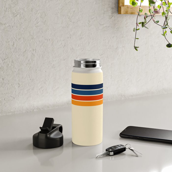 Mitsunari - Classic Retro Stripes Water Bottle Gallery Image 4