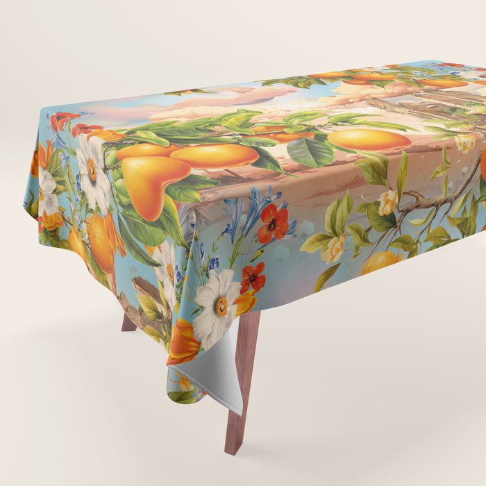 Orange Garden Tablecloth Gallery Image 1