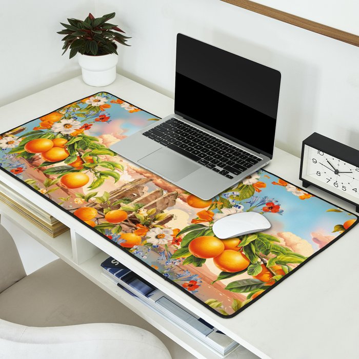 Orange Garden Desk Mat Gallery Image 2