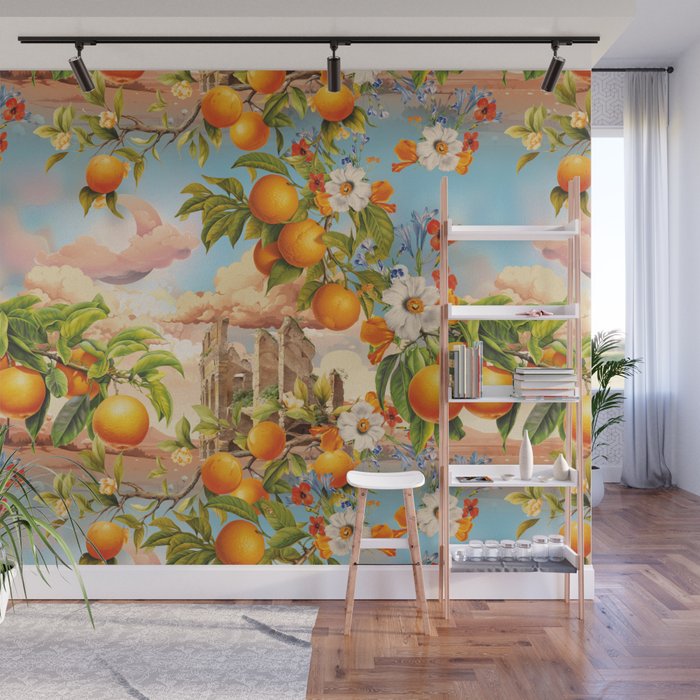 Orange Garden Wall Mural Gallery Image 1