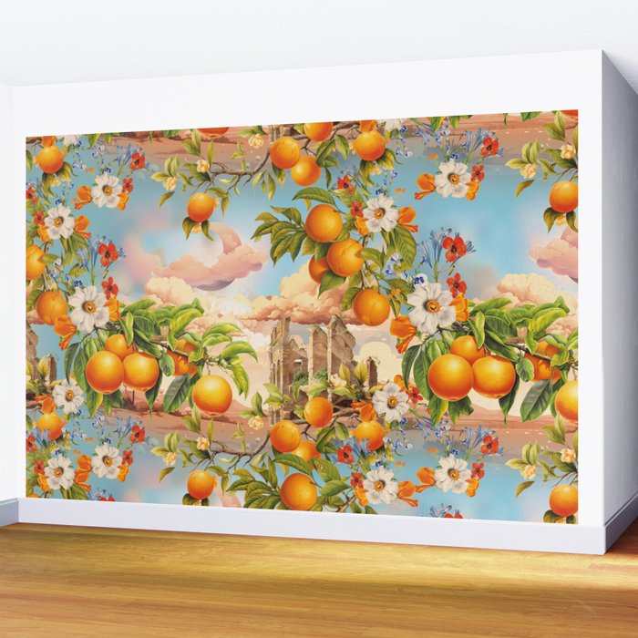 Orange Garden Wall Mural Gallery Image 2