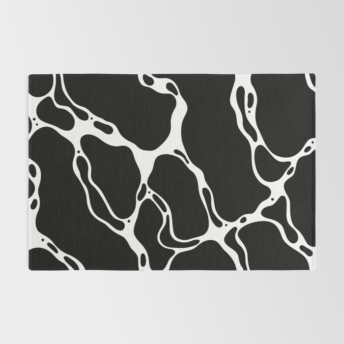 Black and white water wave ripple pattern Rug Gallery Image 2