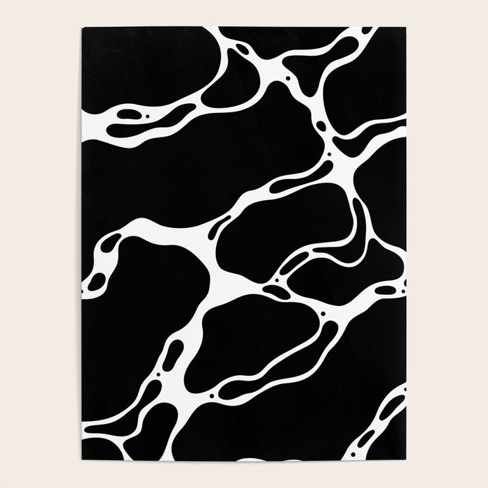 Black and white water wave ripple pattern Poster Gallery Image 4