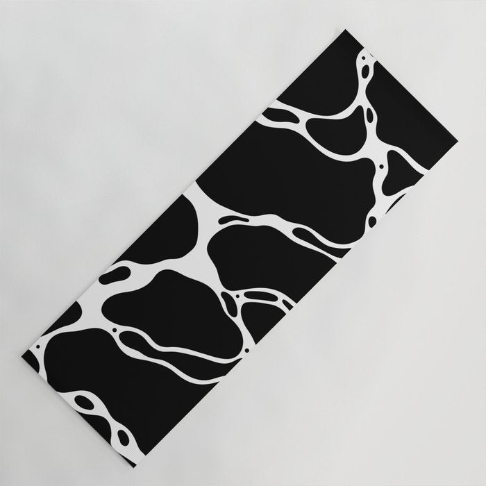 Black and white water wave ripple pattern Yoga Mat Gallery Image 1