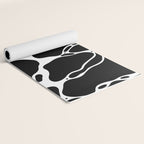 Black and white water wave ripple pattern Yoga Mat Gallery Image 2