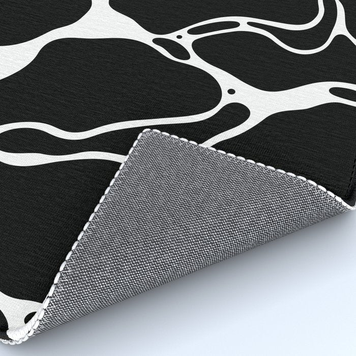 Black and white water wave ripple pattern Rug Gallery Image 4