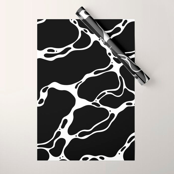 Black and white water wave ripple pattern Wrapping Paper Gallery Image 1