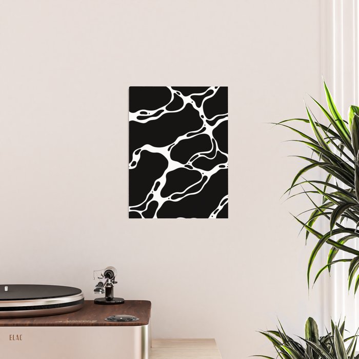 Black and white water wave ripple pattern Poster Gallery Image 2