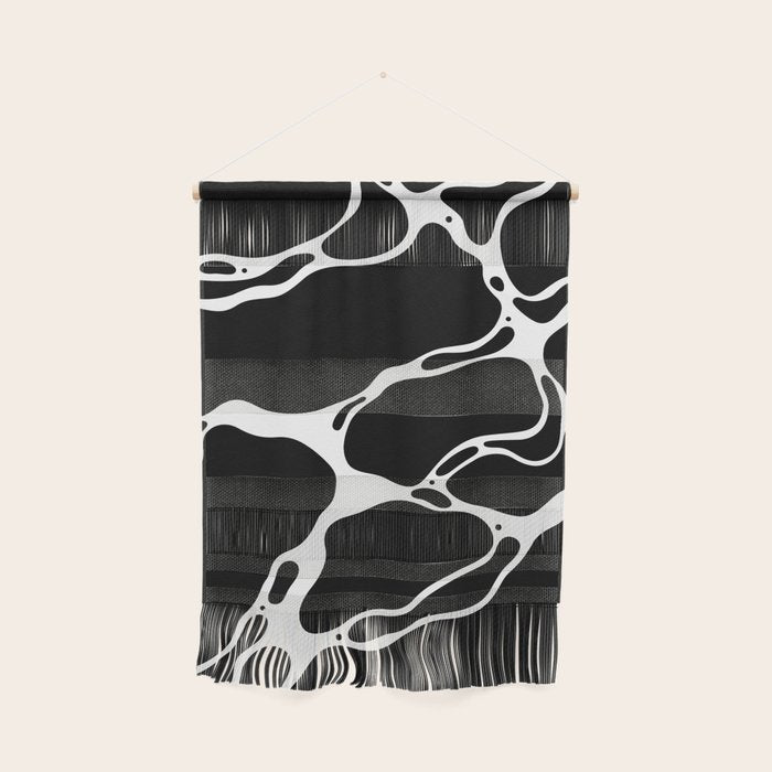 Black and white water wave ripple pattern Wall Hanging Gallery Image 1