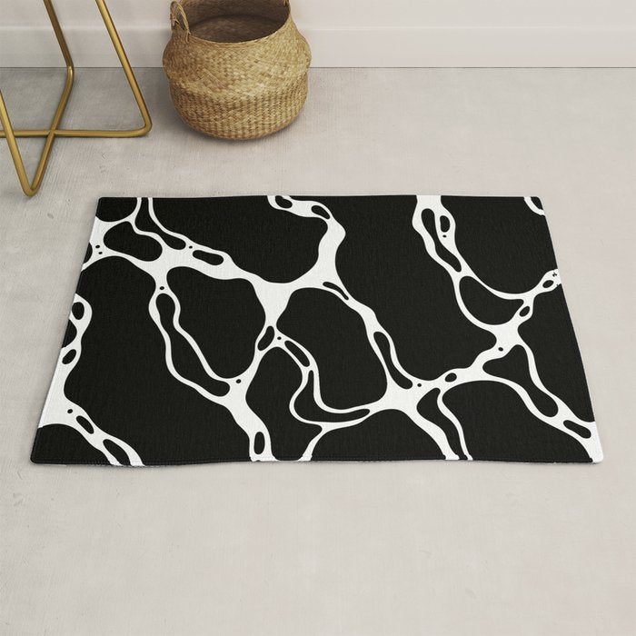 Black and white water wave ripple pattern Rug Gallery Image 1