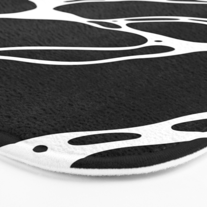Black and white water wave ripple pattern Bath Mat Gallery Image 3