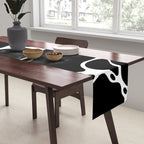 Black and white water wave ripple pattern Table Runner Gallery Image 2