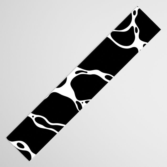 Black and white water wave ripple pattern Table Runner Gallery Image 3
