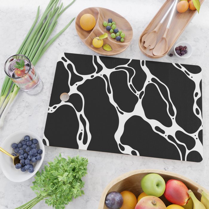 Black and white water wave ripple pattern Cutting Board Gallery Image 2