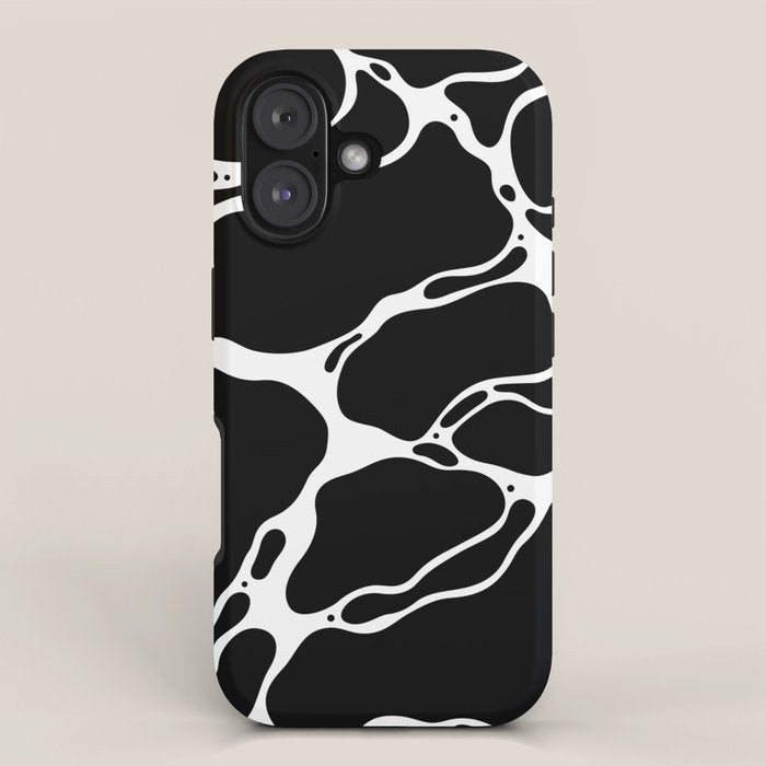 Black and white water wave ripple pattern iPhone Case Gallery Image 1
