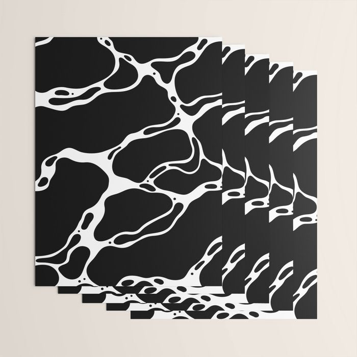 Black and white water wave ripple pattern Wrapping Paper Gallery Image 3
