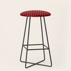 Large White Polka Dots On Dark Christmas Candy Apple Red Stool Gallery Image 1