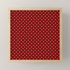 Large White Polka Dots On Dark Christmas Candy Apple Red Mini Art Print Gallery Image 1
