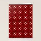 Large White Polka Dots On Dark Christmas Candy Apple Red Stationery Card Gallery Image 2