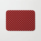 Large White Polka Dots On Dark Christmas Candy Apple Red Bath Mat Gallery Image 1