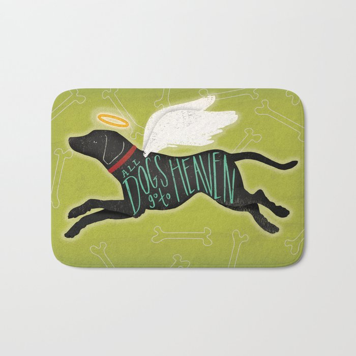 All Dogs Go To Heaven Black Dog Labrador  Bath Mat Gallery Image 1