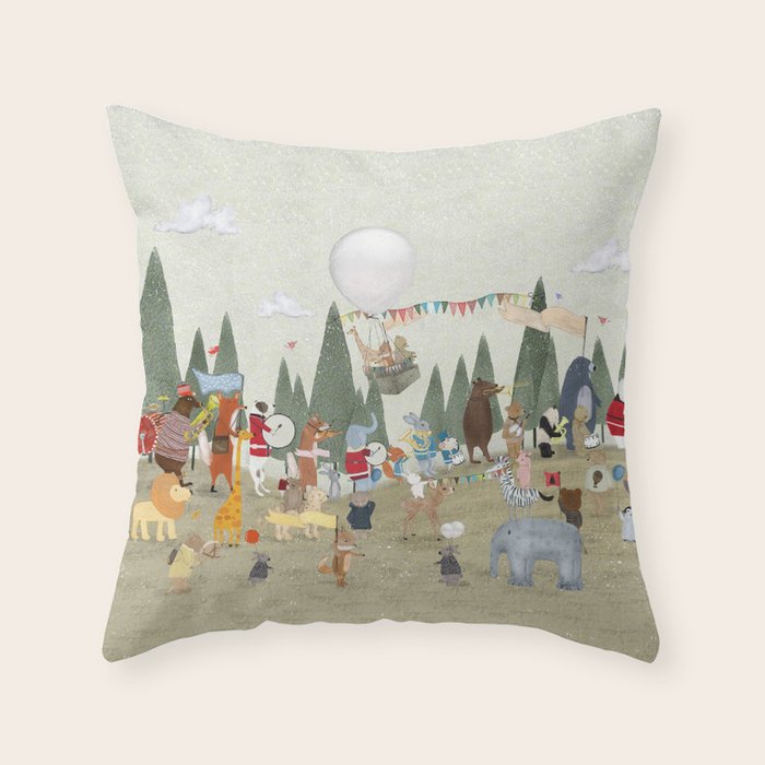 the great parade Throw Pillow Gallery Image 6