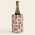 Mid Century Modern Piquet Inspired by PANTONE 17 1230 Color of the Year Mocha Mousse Wine Chiller Gallery Image 2