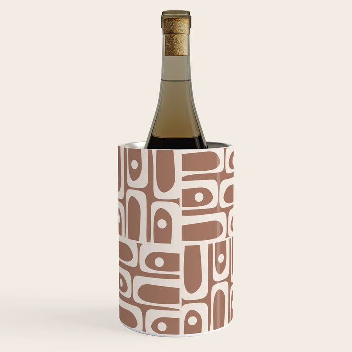Mid Century Modern Piquet Inspired by PANTONE 17 1230 Color of the Year Mocha Mousse Wine Chiller Gallery Image 2