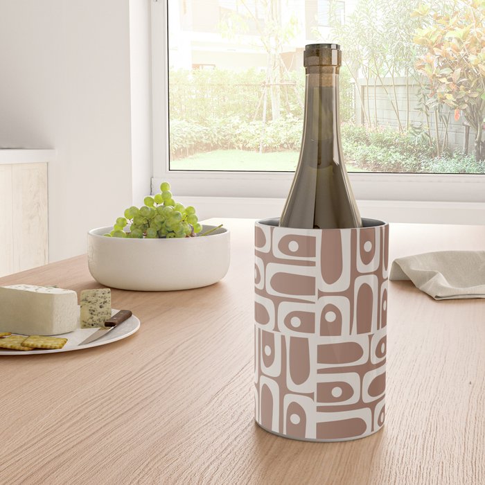 Mid Century Modern Piquet Inspired by PANTONE 17 1230 Color of the Year Mocha Mousse Wine Chiller Gallery Image 4