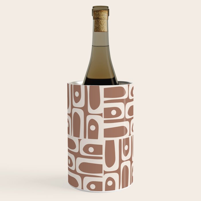 Mid Century Modern Piquet Inspired by PANTONE 17 1230 Color of the Year Mocha Mousse Wine Chiller Gallery Image 3