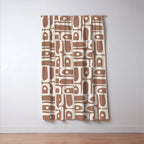 Mid Century Modern Piquet Inspired by PANTONE 17 1230 Color of the Year Mocha Mousse Window Curtain Gallery Image 3