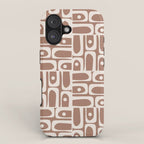 Mid Century Modern Piquet Inspired by PANTONE 17 1230 Color of the Year Mocha Mousse iPhone Case Gallery Image 1