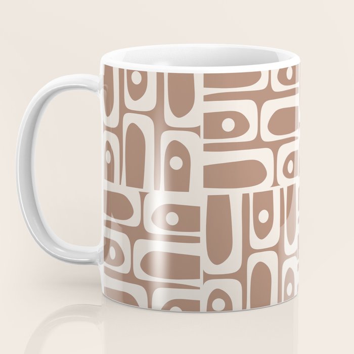 Mid Century Modern Piquet Inspired by PANTONE 17 1230 Color of the Year Mocha Mousse Coffee Mug Gallery Image 3