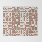 Mid Century Modern Piquet Inspired by PANTONE 17 1230 Color of the Year Mocha Mousse Throw Blanket Gallery Image 2