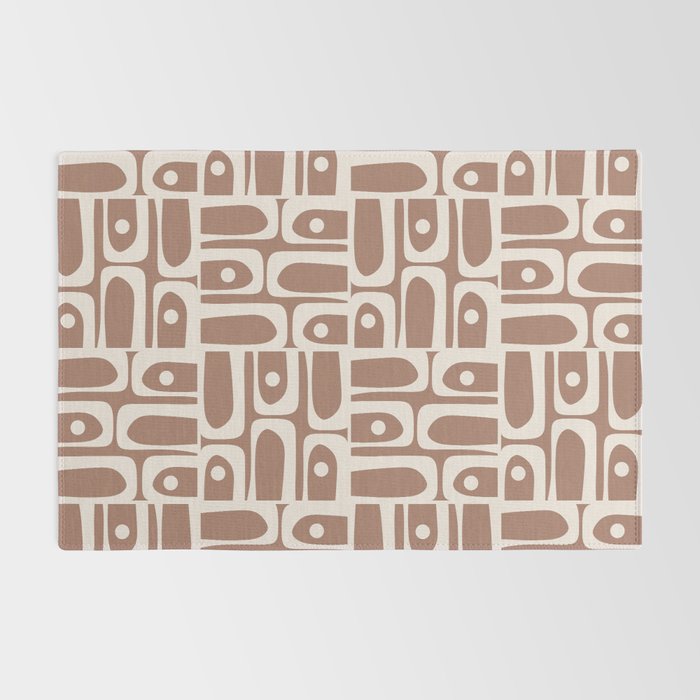 Mid Century Modern Piquet Inspired by PANTONE 17 1230 Color of the Year Mocha Mousse Rug Gallery Image 2