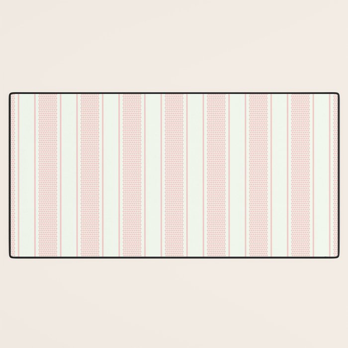 Vintage pastel pink stripes pattern Desk Mat Gallery Image 3