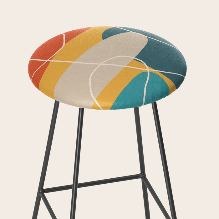 Minimal Colorful Abstract Shapes 3 Stool Gallery Image 2
