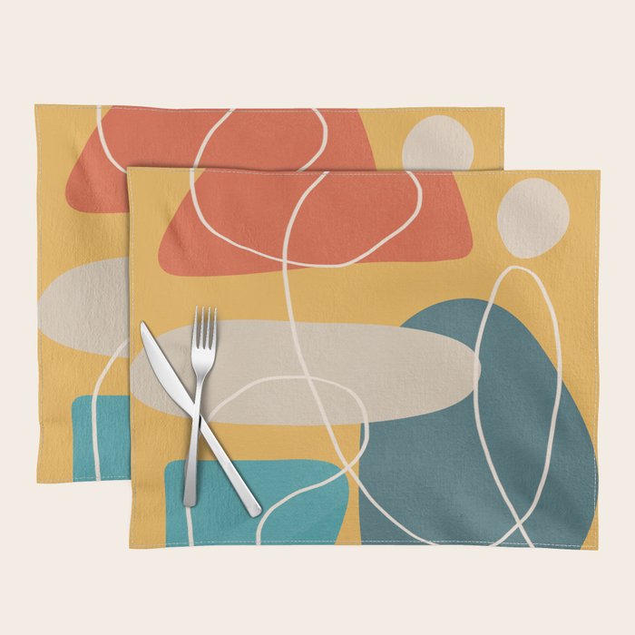 Minimal Colorful Abstract Shapes 3 Placemat Gallery Image 1