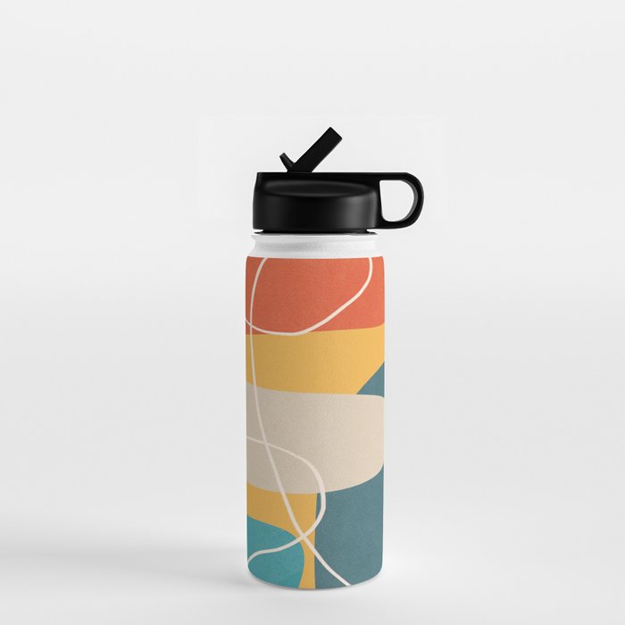 Minimal Colorful Abstract Shapes 3 Water Bottle Gallery Image 1