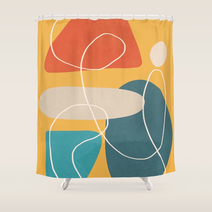 Minimal Colorful Abstract Shapes 3 Shower Curtain Gallery Image 1