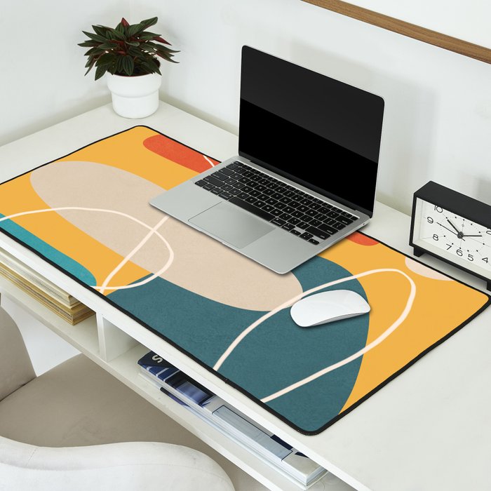 Minimal Colorful Abstract Shapes 3 Desk Mat Gallery Image 2