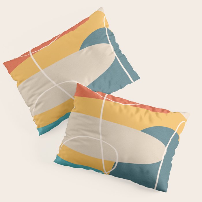 Minimal Colorful Abstract Shapes 3 Pillow Sham Gallery Image 3