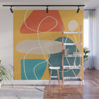 Minimal Colorful Abstract Shapes 3 Wall Mural Gallery Image 1