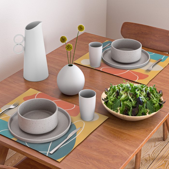 Minimal Colorful Abstract Shapes 3 Placemat Gallery Image 2