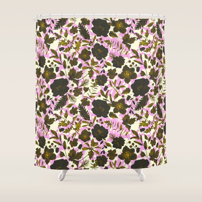 Illuminated garden silhouette Shower Curtain Gallery Image 1