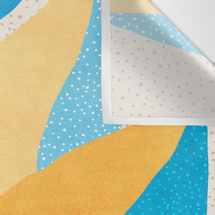 Colorful Blue and Yellow Abstract Botanical Wall Tapestry Gallery Image 3